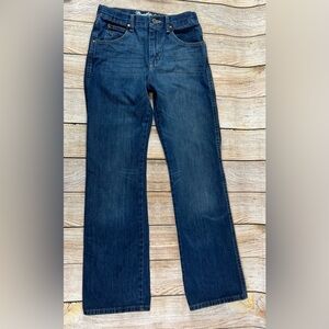 Wrangler Retro Western Cowboy Relaxed Boot Denim Blue Jeans Boys Size 16 Reg